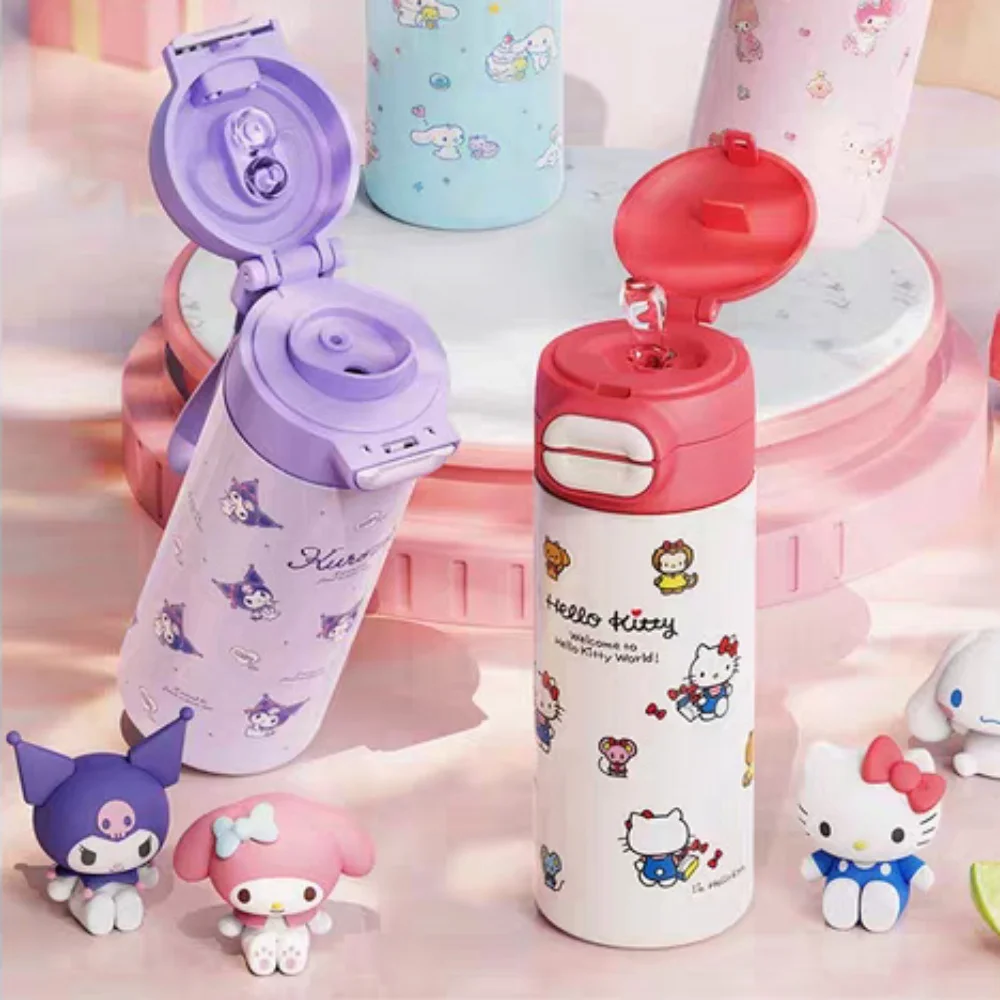 

Genuine Sanrio 530Ml Insulated Cup Cartoon Hello Kitty Melody Cinnamoroll Kuromi Kawayii Portable Water Cup Student Hiking Gifts