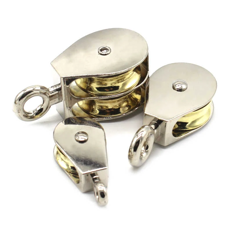 1/2/5Pcs 13/20/25/32/36/48mm Mini Pulleys Swivel Metal Sheave Single/Double Zinc Alloy Lifting Rope Roller Pulley Wheel Climbing