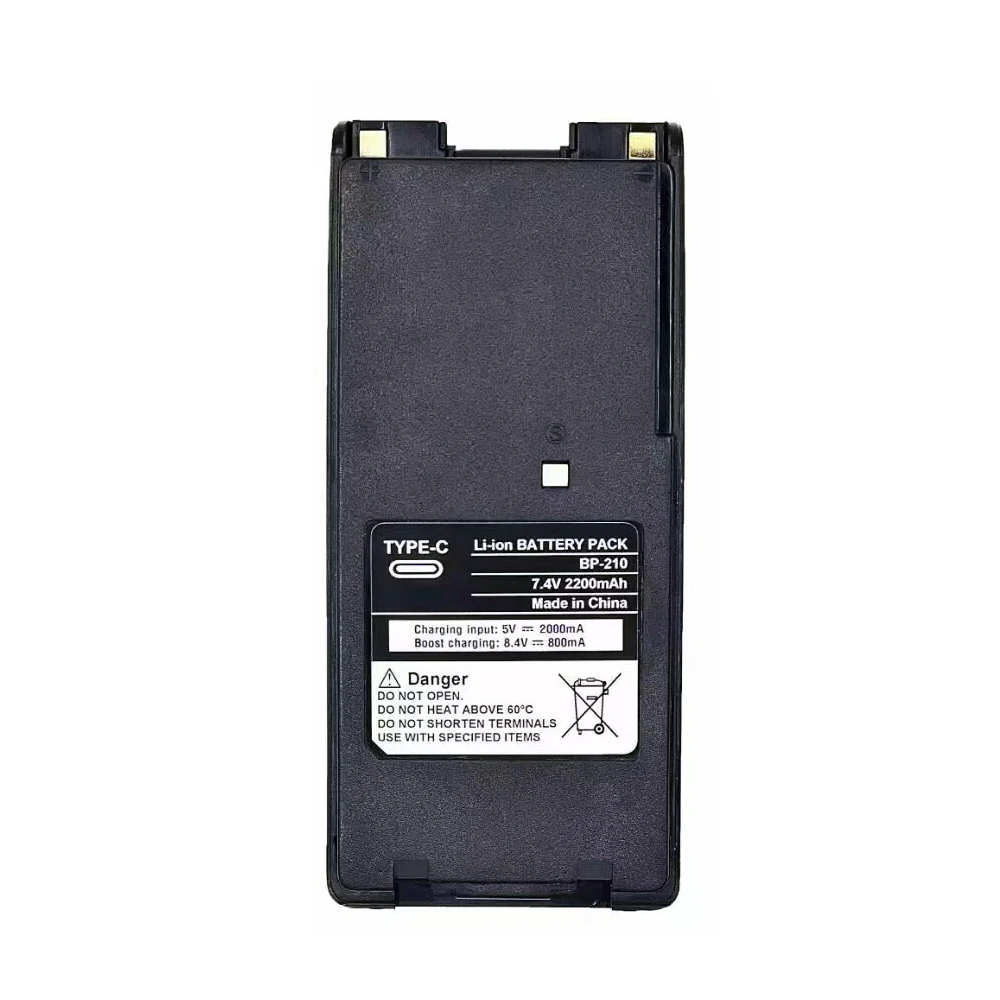 Battery BP-210 Li-ion 2200mAh Support Type-C Charging For Walkie Talkie ICOM IC-F11 IC-F21 IC-V8 IC-A6 IC-A24 Radio New Upgraded