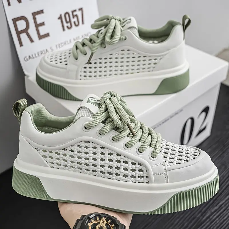 

Men's Casual Shoes Summer 2026 Fashion Weaving Mesh Comfortable Breathable Platform Sneaker Trendy Versatile Non Slip Flat Shoes