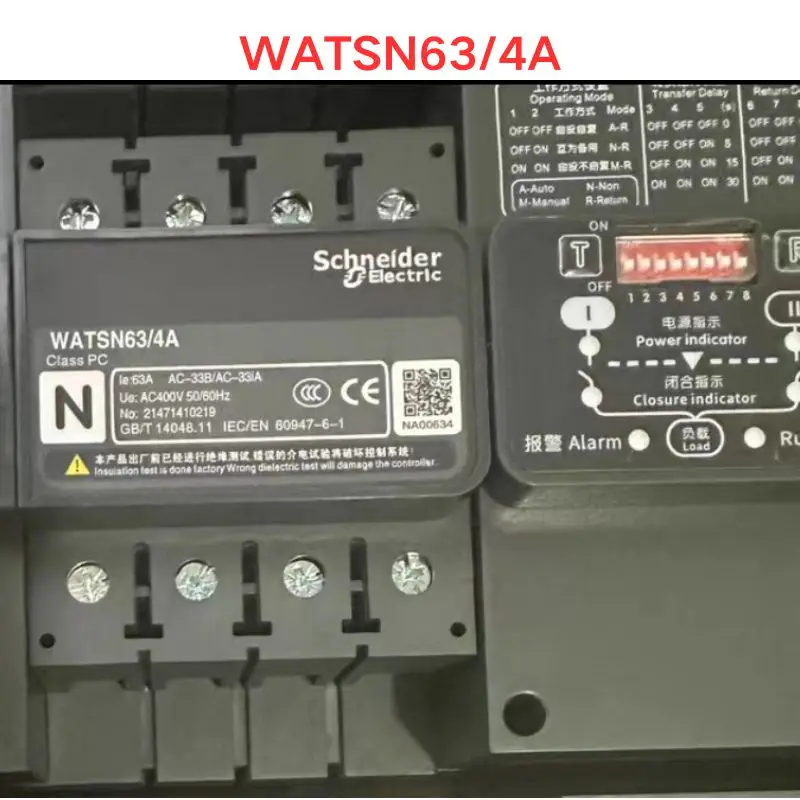 Used OEM disassembled parts WATSN63/4A Dual power automatic transfer switch Functional test OK Fast delivery