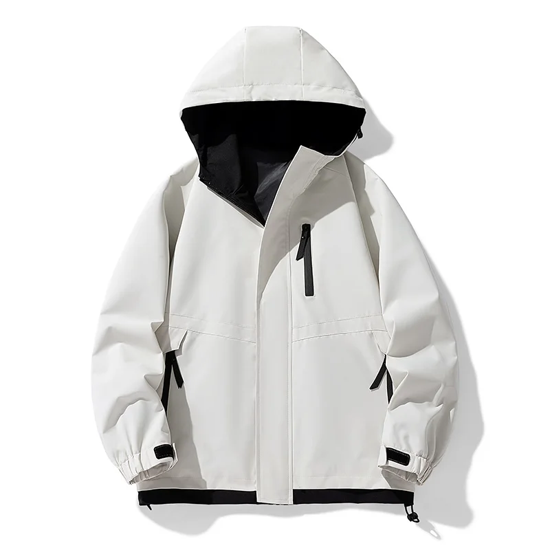 

Outdoor Casual Camping Jacket for Men Solid Color with Hood Male Clothes Fashion All-match Comfortable Outerwear 2025 Spring New