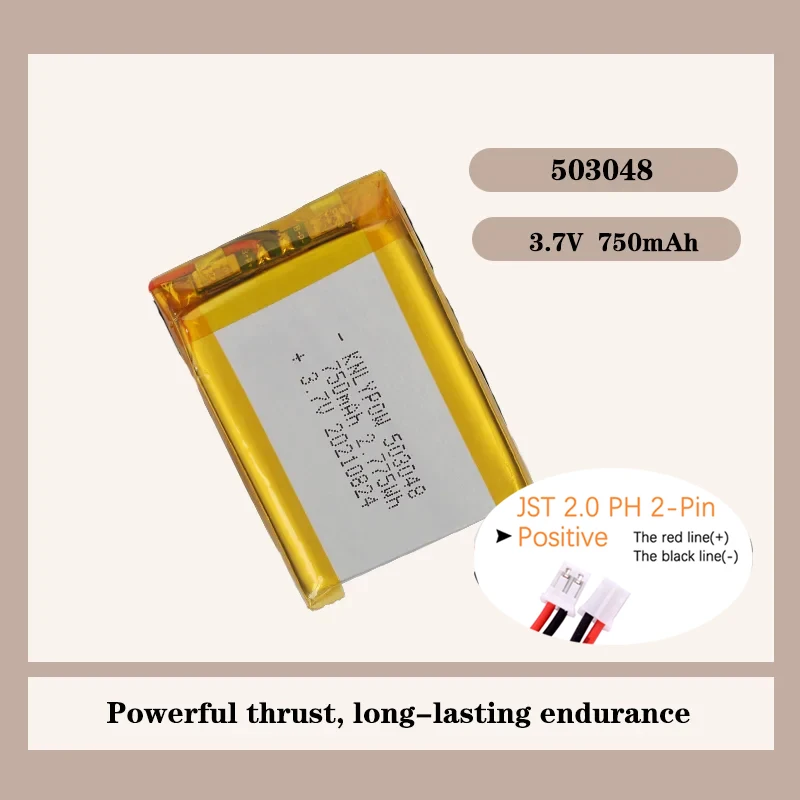 1-5PCS 503048 3.7V 750mAh Li Polymer Rechargeable Battery for Mp3 GPS Bluetooth Ebooks Power Bank Mobile Phone Recorde Camera