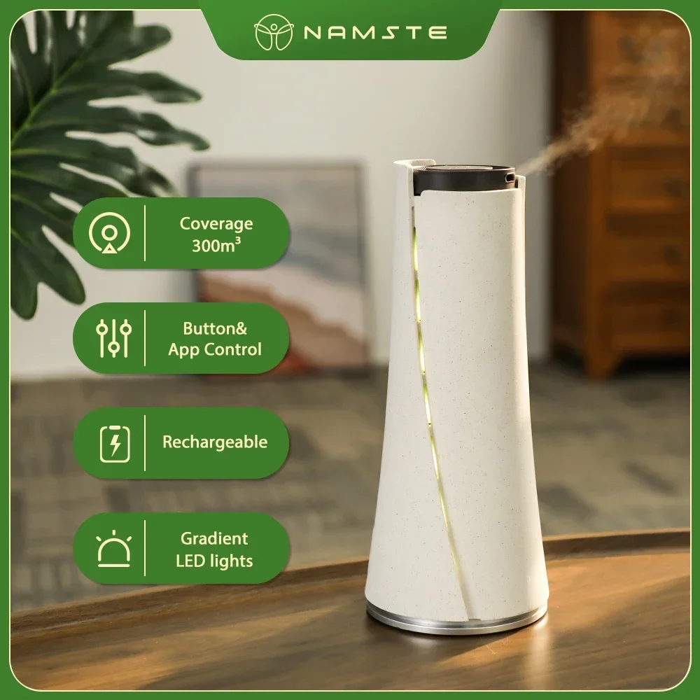 

NAMSTE 2024 Wall Mounted Rechargeable Lithium Battery Easy Button Control Scent Diffuser With Bluetooth Aromatherapy For Home