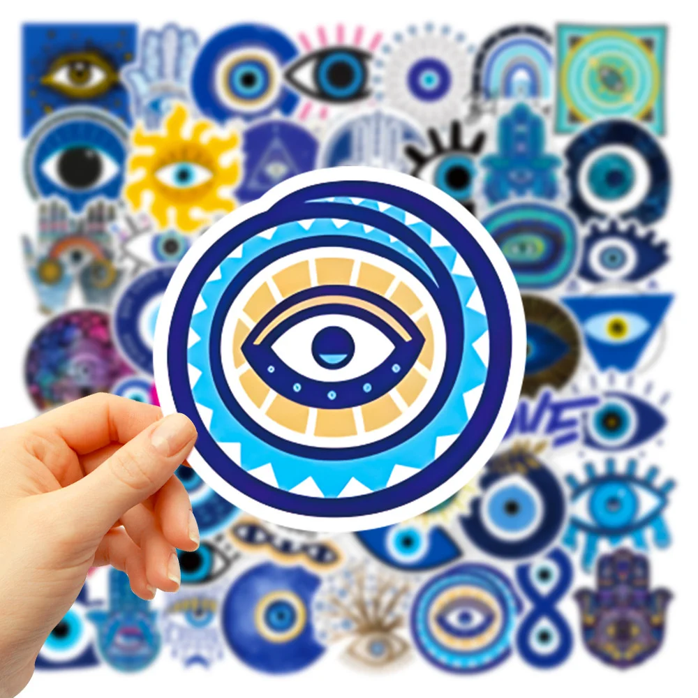 50pcs Love Evil Eye Stickers For Latop Phone Scrapbook Ipad Sketch Book Stationery Scrapbooking Supplies DIY Sticker Vintage