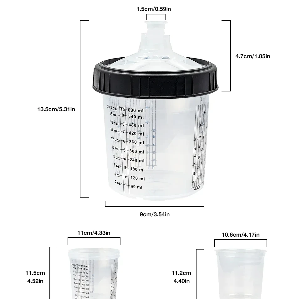 

Одноразовый стакан для краски H/O600ML, с адаптером для пистолета-распылителя M16