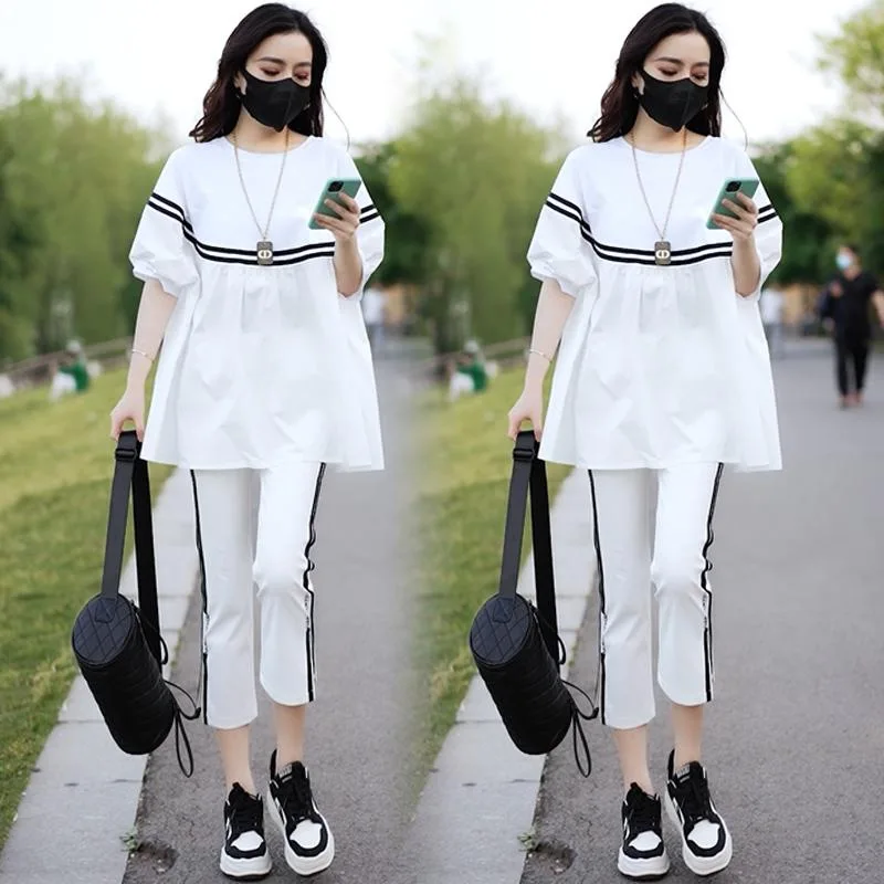 Leisure Suit Women's Spring and Summer New Korean Version Loose and Fashionable Western-style Sportswear Two-piece Set