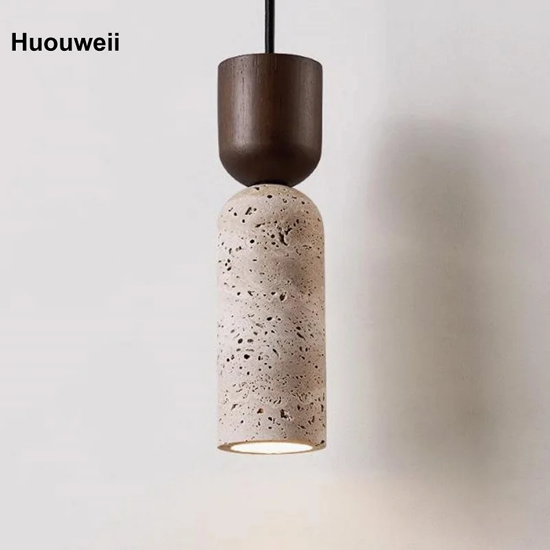 

Nordic Yellow Travertine Chandelier Vintage Bedroom Bedside Lamp Restaurant Aisle Light LED Coffee Shop Clothing Store Lamp
