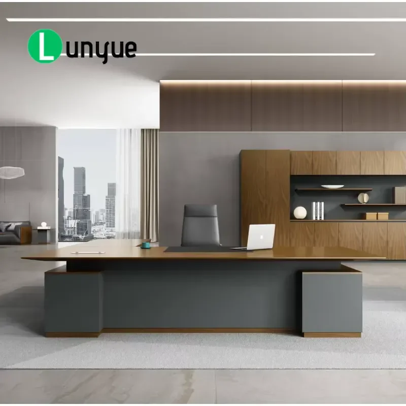 Large Modern Luxury Executive Desk Custom Design Durable Wooden Computer Workbench for CEO Office Furniture Home Workspace