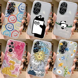 For Honor 200 Pro Phone Case Fashion Flower Transparent Back Cover For Honor 200Pro Soft TPU Silicone Anti Drop Bumper Fundas