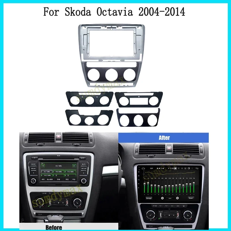 

10,1-дюймовый двойной din-радио, лицевая панель, адаптер, CD-панель, накладка на приборную панель для Skoda Octavia 2004-2014, рамка автомобильного радио