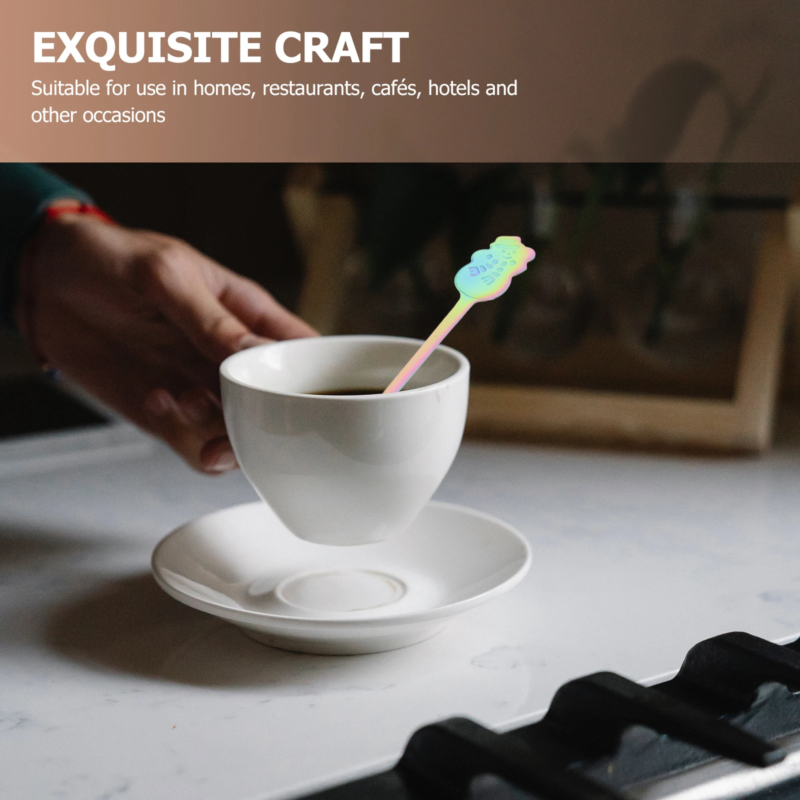 

Christmas Kitchen Wares Spoon Creative Tableware Syrup Colorful Stainless Steel