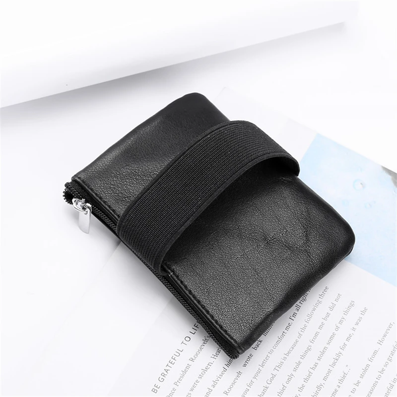 Porte-monnaie en cuir véritable pour homme, portefeuille court portable pour la course, le sport, le bracelet créatif à fermeture éclair, les étuis pour cartes de visite