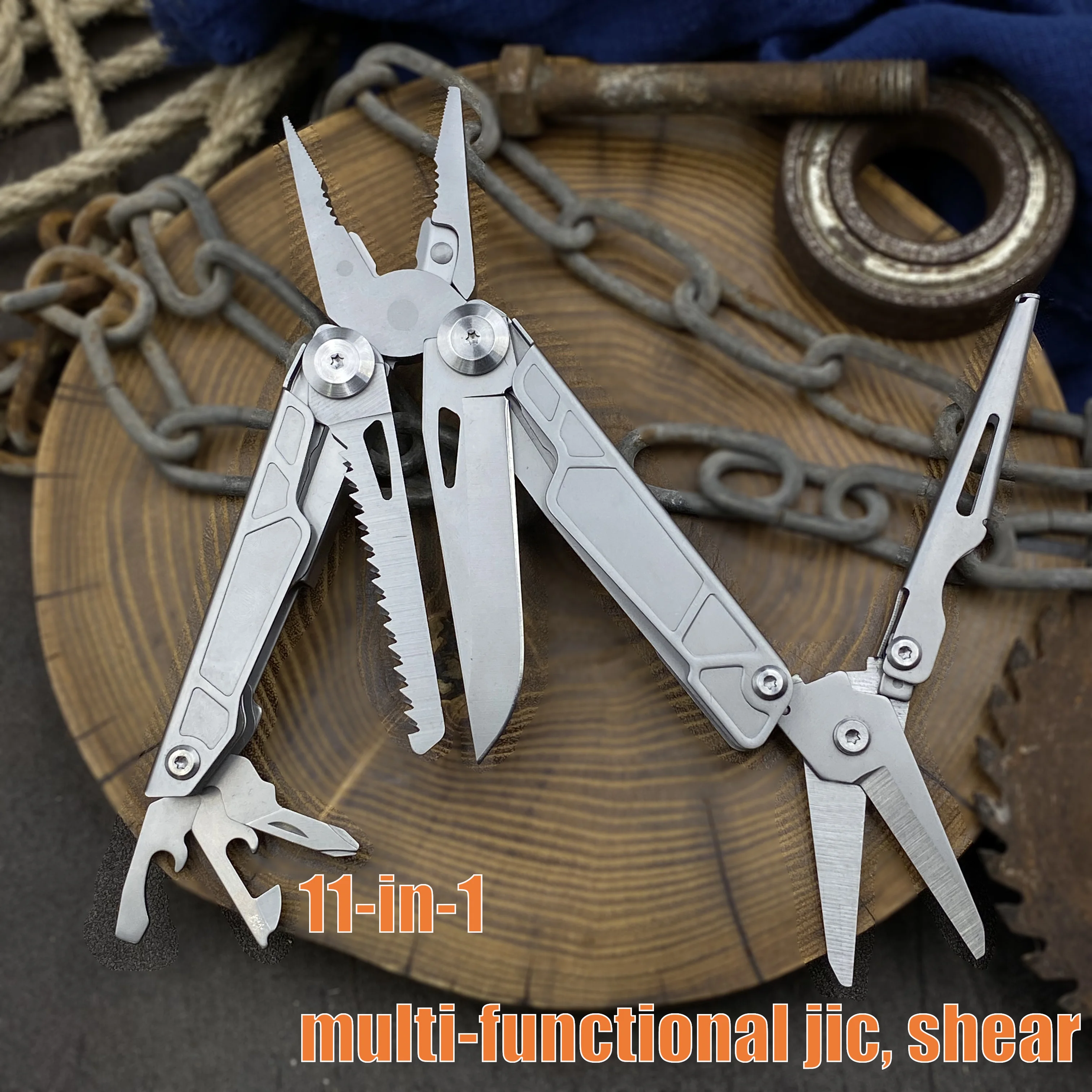 Multifunctional tool pliers 11 in 1, folding scissors pliers, outdoor camping professional hand tools, men's Christmas gift