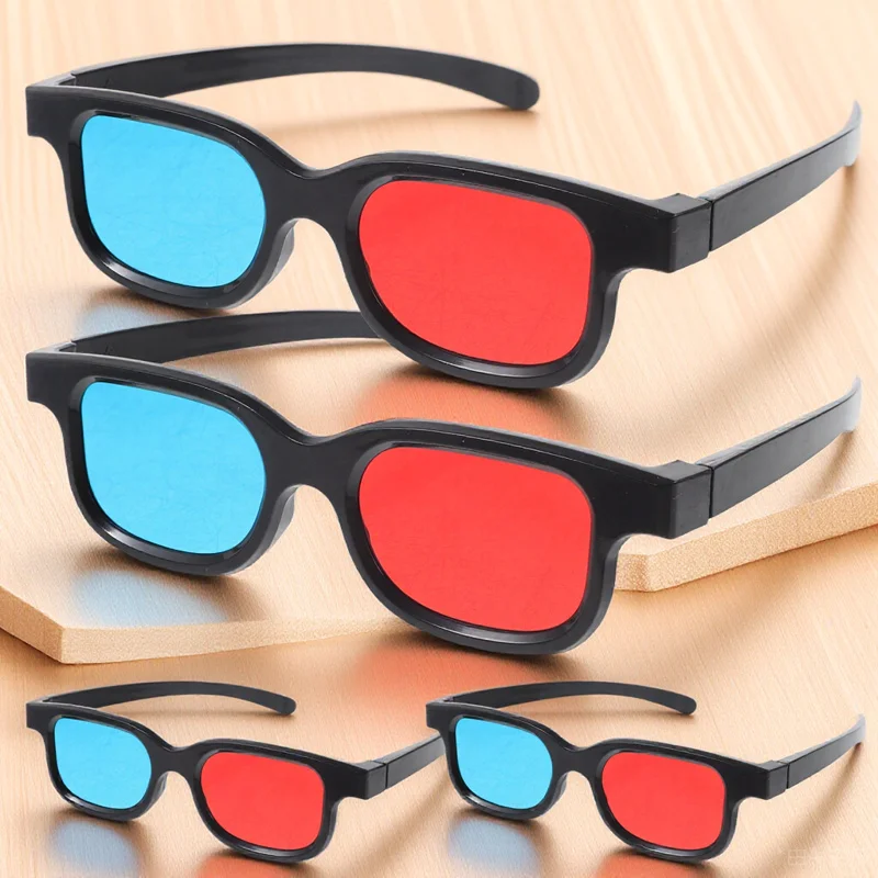 

4pcs 3D Glasses Red Blue Plastic for Movies Projector Computer Lightweight Comfortable Viewing Adult Party Cinema Festival