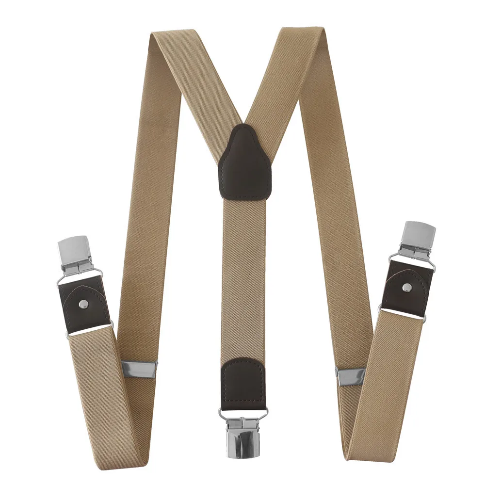 PU Leather Suspenders Men 3 Clips Male Suspensorios Adjustable Belt Strap Bretelles Vintage Men Clothing Accessories