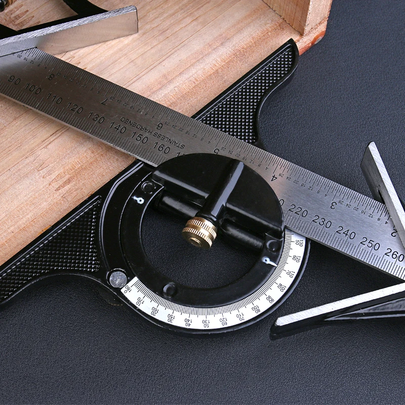 

SONGJIATE Multi Functional Combination Adjustable Right Angle Ruler and Protractor, Movable Measuring Tool Measuring Instrument