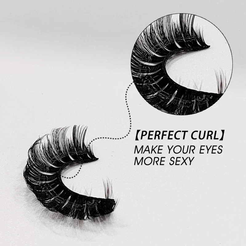 DEVOSERVICE 20Pairs DD Curl 10-23mm 3D Mink Lashes Russian Strip Dramatic False Eyelashes Fluffy Volume Eyelash Extension Makeup