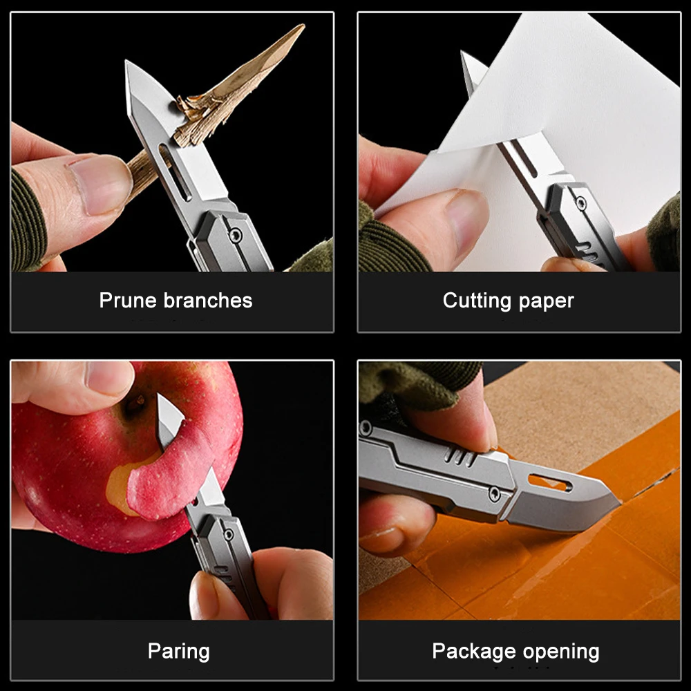 EDC Multitool Keychain Knife For Man D2 Steel Small Pocket Knifes Folding Tiny Box Cutter Portable Outdoor Camping Mini Knives