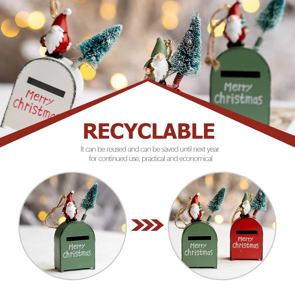 

Christmas Iron Mailbox Pendant Xmas Tree Hanging Ornament Decorative Festive Reusable Xmas Tree Mailbox Ornaments