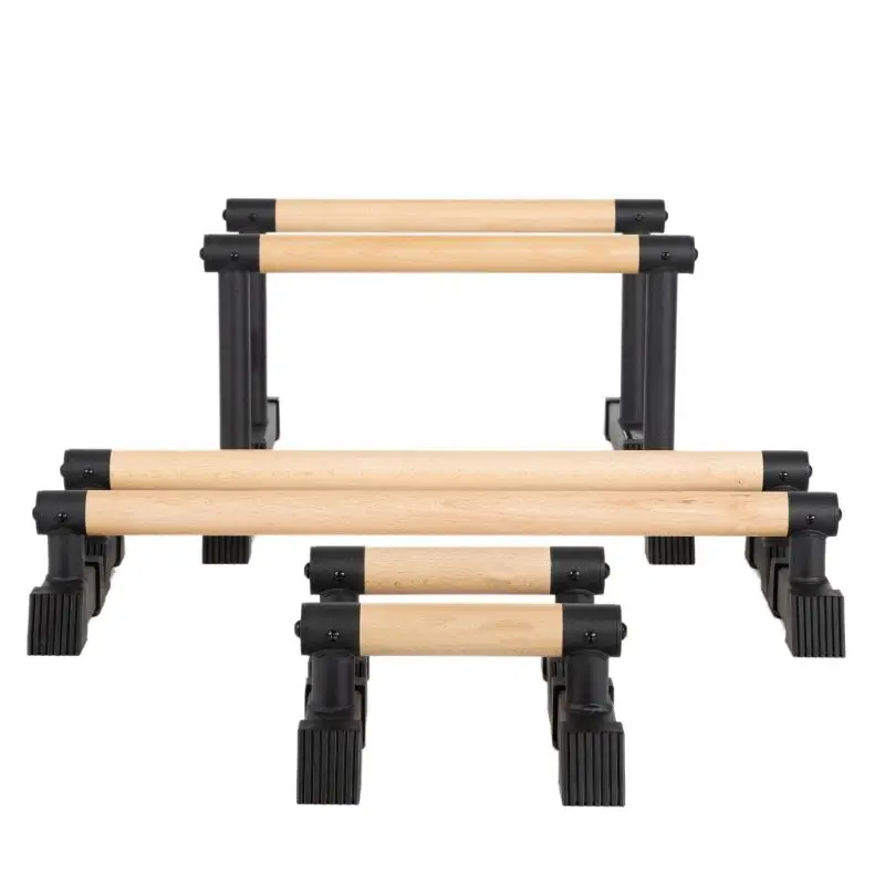 Push Up Stand Handle Calistenia Wooden Push Up Parallettes Bar Street Workout Wood And Steel Wooden Parallettes