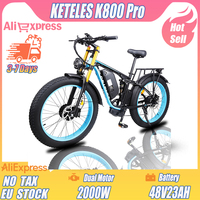 KETELES K800 Pro Ebike 2000W Dual Motor 48V 23AH Electric Bicycles 26*4.0 Inch Fat Tire Mountain Electric Bike Hydraulic Brake