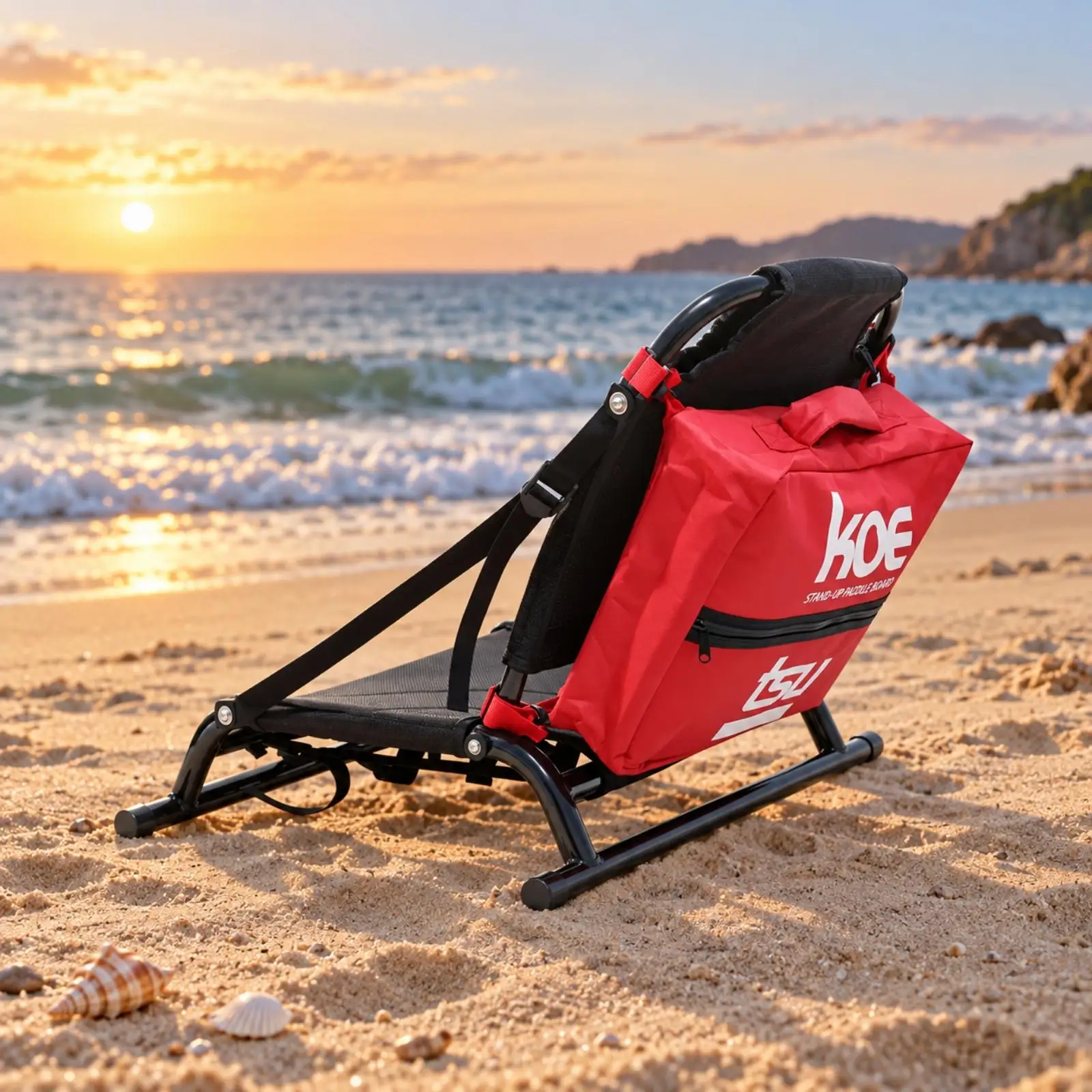 Portable Folding Boat for seat with High Back Cushion for Kayak Paddle Board Metal Frame Hook Straps