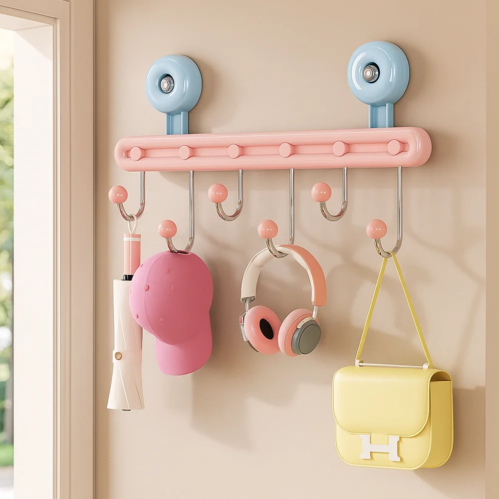 

Durable Dopamine Suction Cup Hook Wall Mounted Powerful Vacuum Bathroom Towel Hooks Plastic Reusable Sundries Storage Holder Key