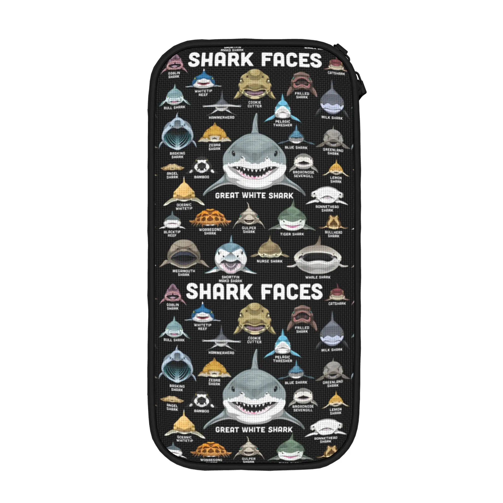 Shark Faces Types Of Shark Funny Marine Biology Shark Pencil Case  Pencilcases for Student Bag School Cosmetic Stationery