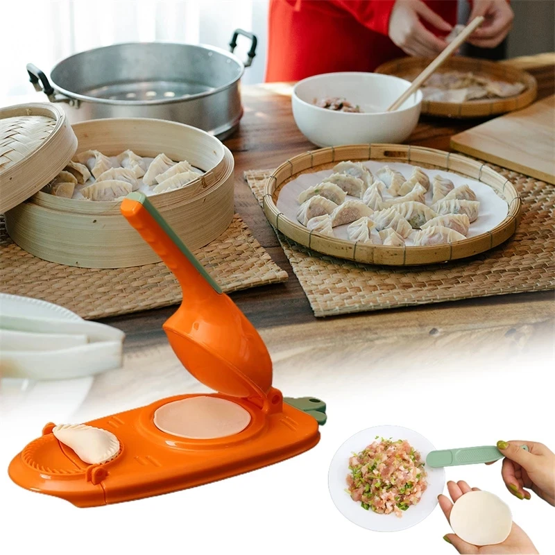 2 In 1 Kitchen Dumpling Skin DIY Dumpling Maker Manual Wrapper Making Plastic Mold Dough Pressing Tool Baking Accessories