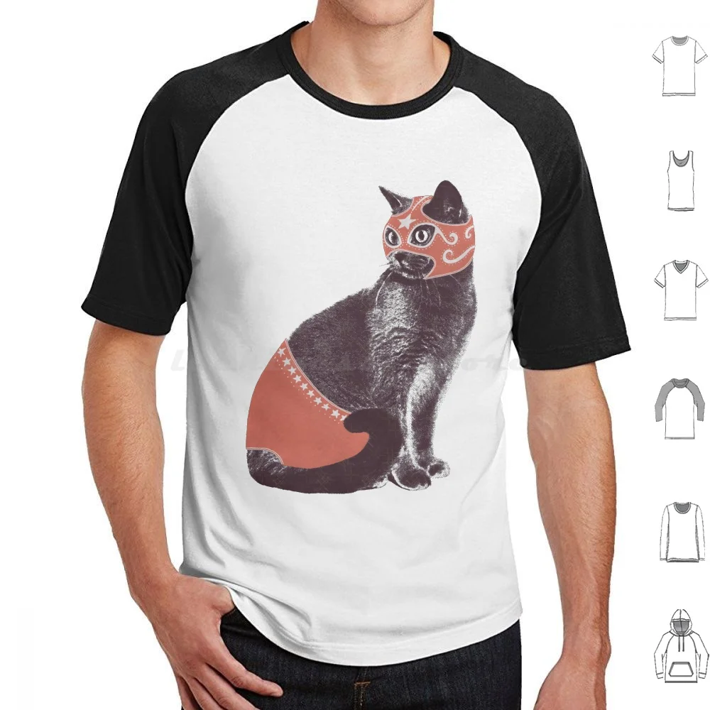 Cat Wrestler T Shirt Big Size 100% Cotton Cat Cats Florent Bodart Florentbodart Graphic Design Collage Absurd Surrealist