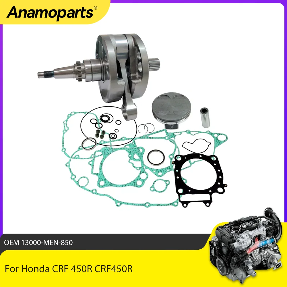 High Performance Motor Parts Crankshaft Piston Gasket Rebuild Overhaul Kit For Honda CRF450 CRF450R 96mm 2002-2006 13000-MEN-850