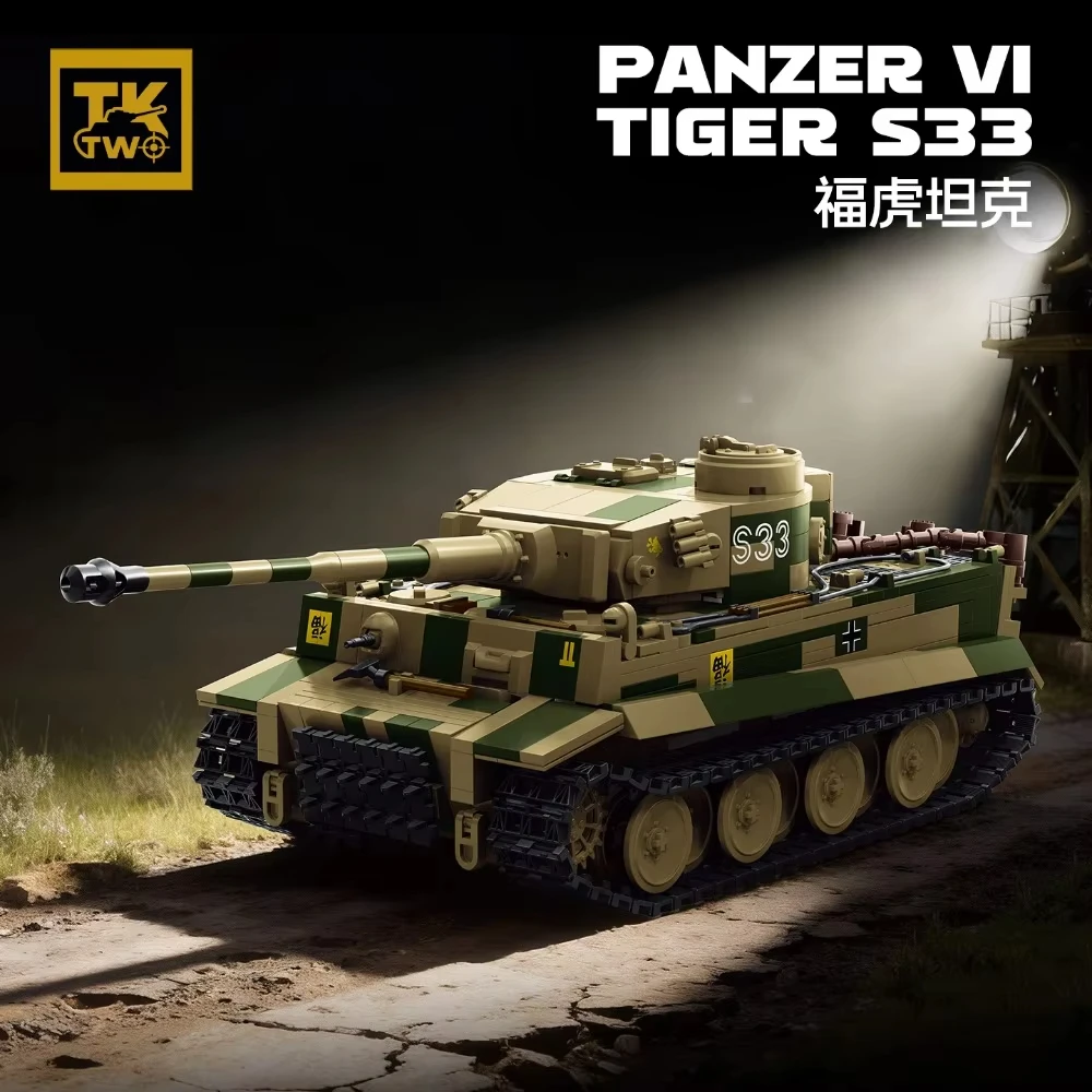 

Конструктор TK8003, 1595 деталей, модель танка Panzer VI Tiger S33 времен Второй мировой войны, развивающие строительные блоки, игрушки-подарки для мальчиков и взрослых