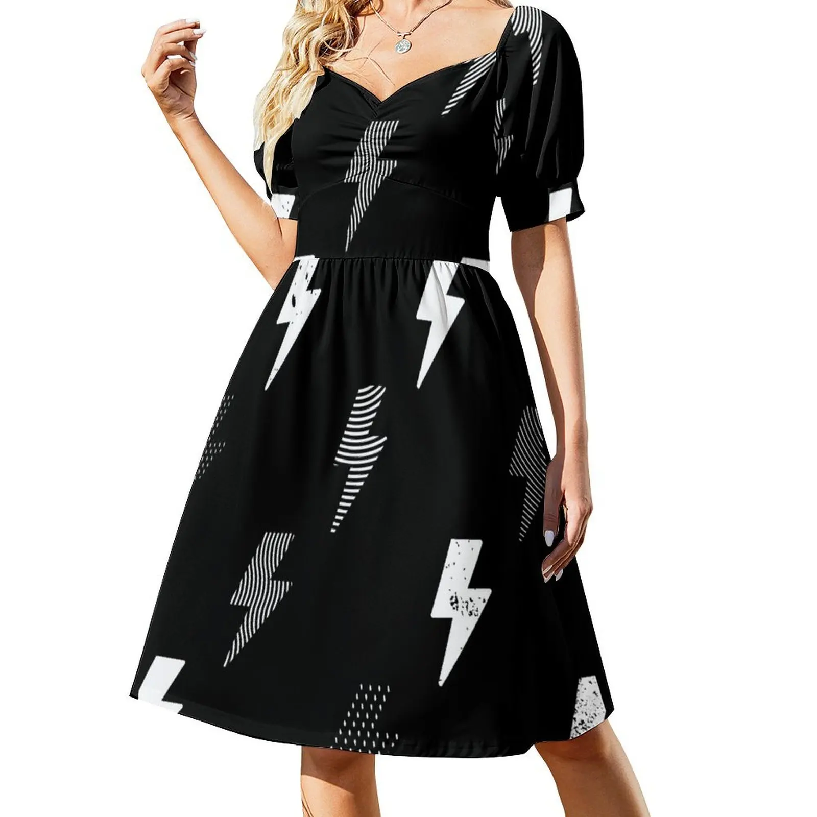 

thunder pattern Short Sleeved Dress dress elegant party dress for women 2025 cocktail dresses for girls