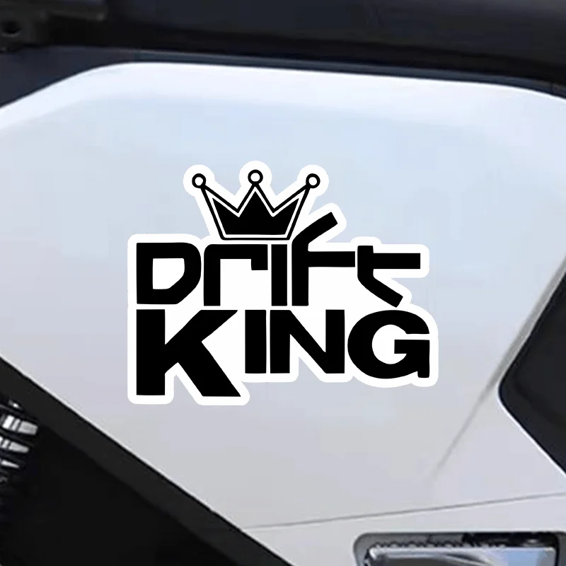 

1PC "Drift King" Bike Graphic - Racing Style with Crown,Fits Bike Frames/Handlebars, Also for Laptops/Phone Cases,Edgy & Durable