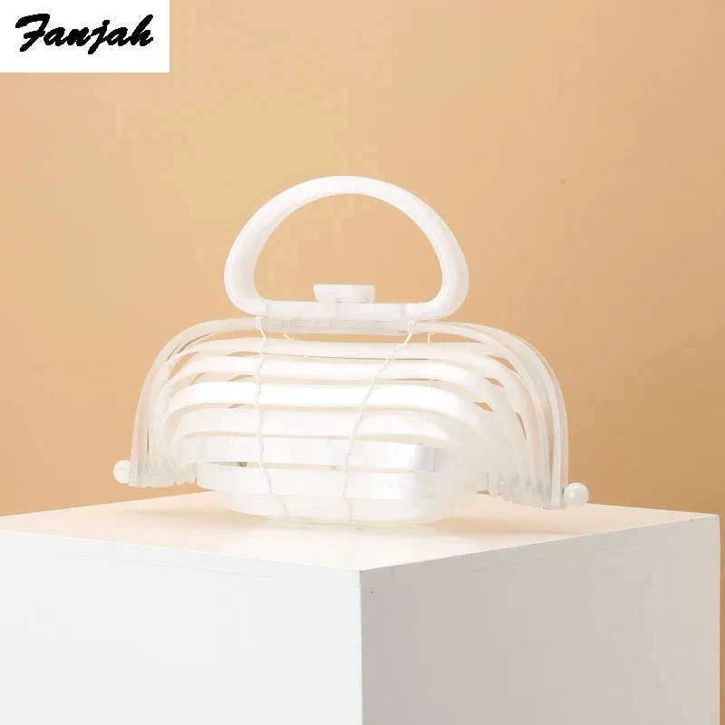 Imagem -02 - Bolsa Acrílica de Luxo para Mulheres Shoulder Messenger Bolsa Pillow Purse Pvc Box Designer Handles Acrylic Bolsa Handles