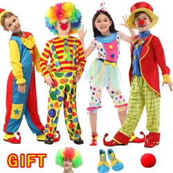 Carnival Circus Cosplay Costume para crianças, Vestido palhaço, Ternos extravagantes para crianças, Meninos e meninas