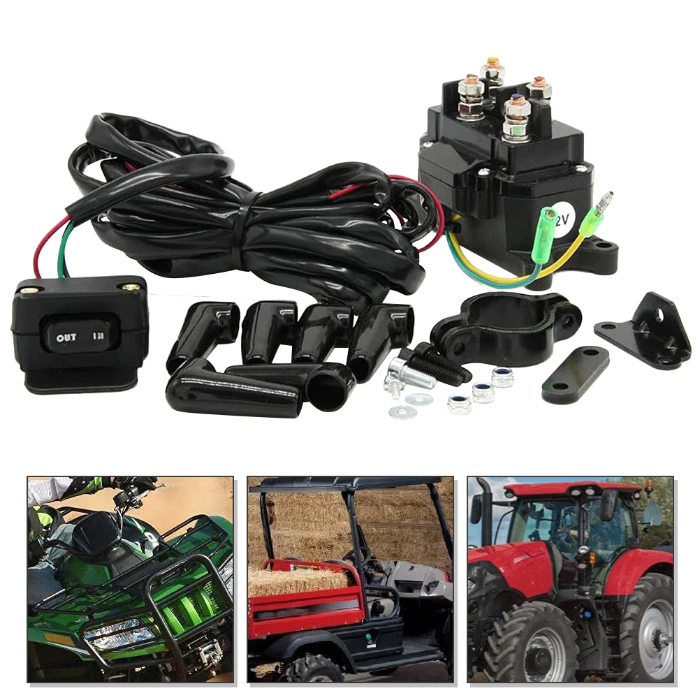 

1 Set Vehicle Electromagnetic Relay Contactor Solenoid Relay Winch Supply Vehicle Relay Contactor 12V Winch Relay