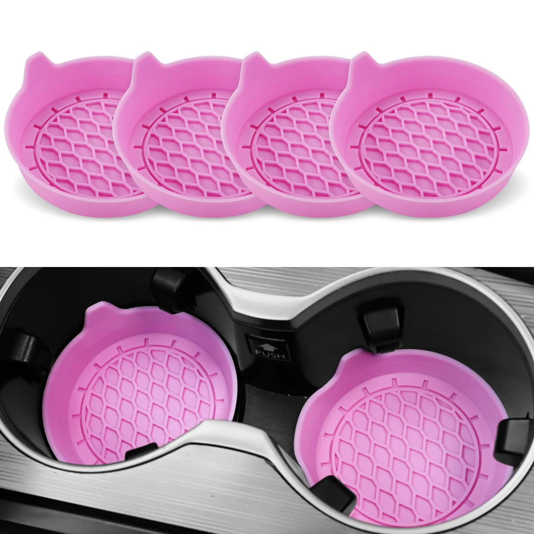 2/4 stücke Auto Tasse Halter Untersetzer Silikon Tasse Halter Einsatz Universal Non-Slip Tasse Halter Auto Zubehör Innen stille Tasse Pad – Detail 8