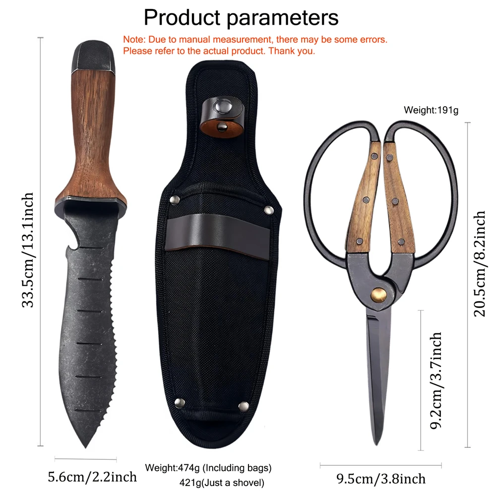 1/2PCS，Professional Stainless Steel Garden Tools Garden Shovel Hand Trowel Rake Cultivator Weeder Pruning Shears Grafting Tool