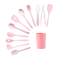 12 Pieces Spatula Set Kitchen Utensils Set Silicone Nonstick Cookware Heat Resistant Cooking Utensils Set For Backing Cooking