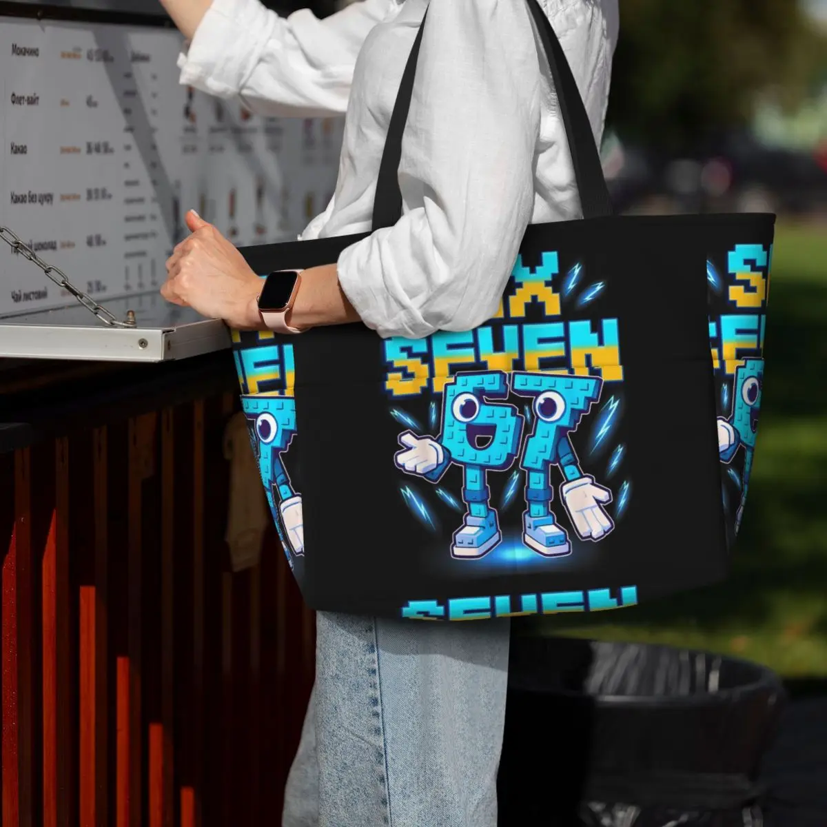 

Colorful Number 67 Print Beach Tote Bag Sport Gym Yoga Duffle Large Tote Bag Women Travel Bag Fitness bag