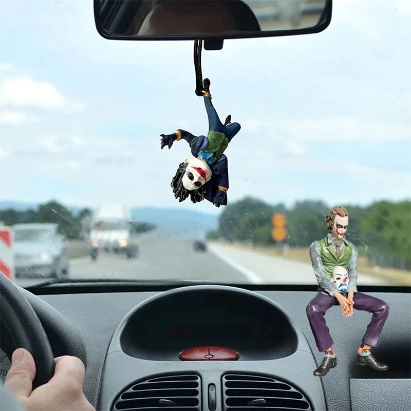 Car clown doll ornament Car rearview mirror clown pendant decoration Fun decorations on the center console Sitting clown