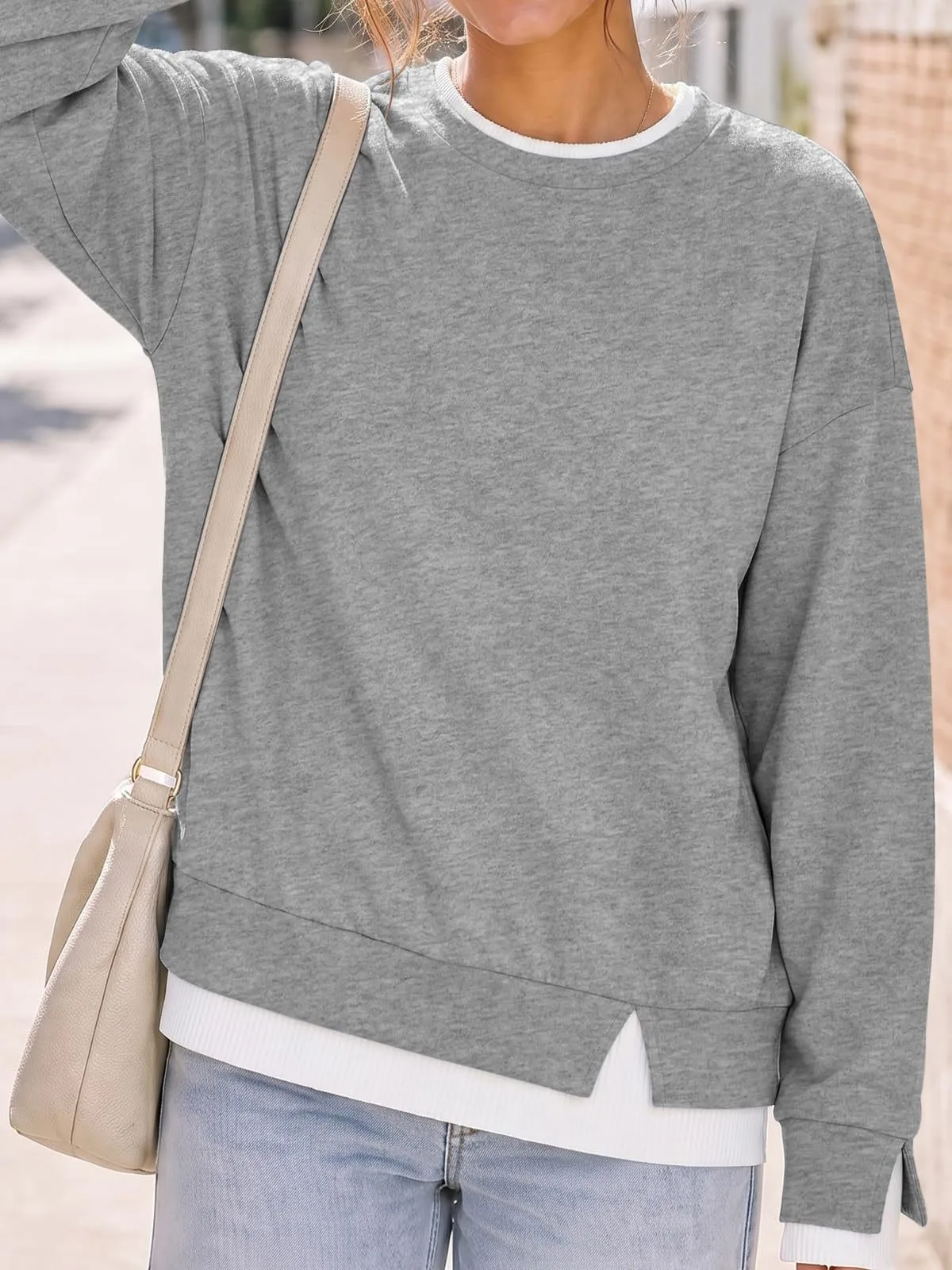 Loose Fit Pullover Hoodie Regular Length American and European Style with Mock Two Regular Thickness Casual Women Sweatshirts