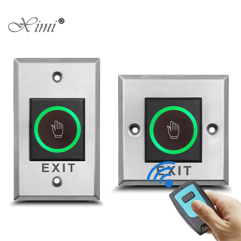 Remote Control Smart IR Sensor Push Buttons No Touch Infrared Door Exit Push Release Button Switch for Access Control System