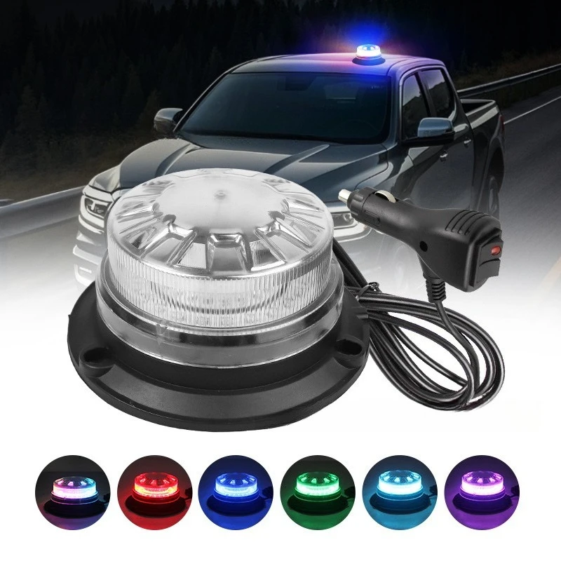 

For Universal Car Roof Mounted LED Warning Strobe Light High Power Multicolor Emergency Beacon For Traffic Safety Construction