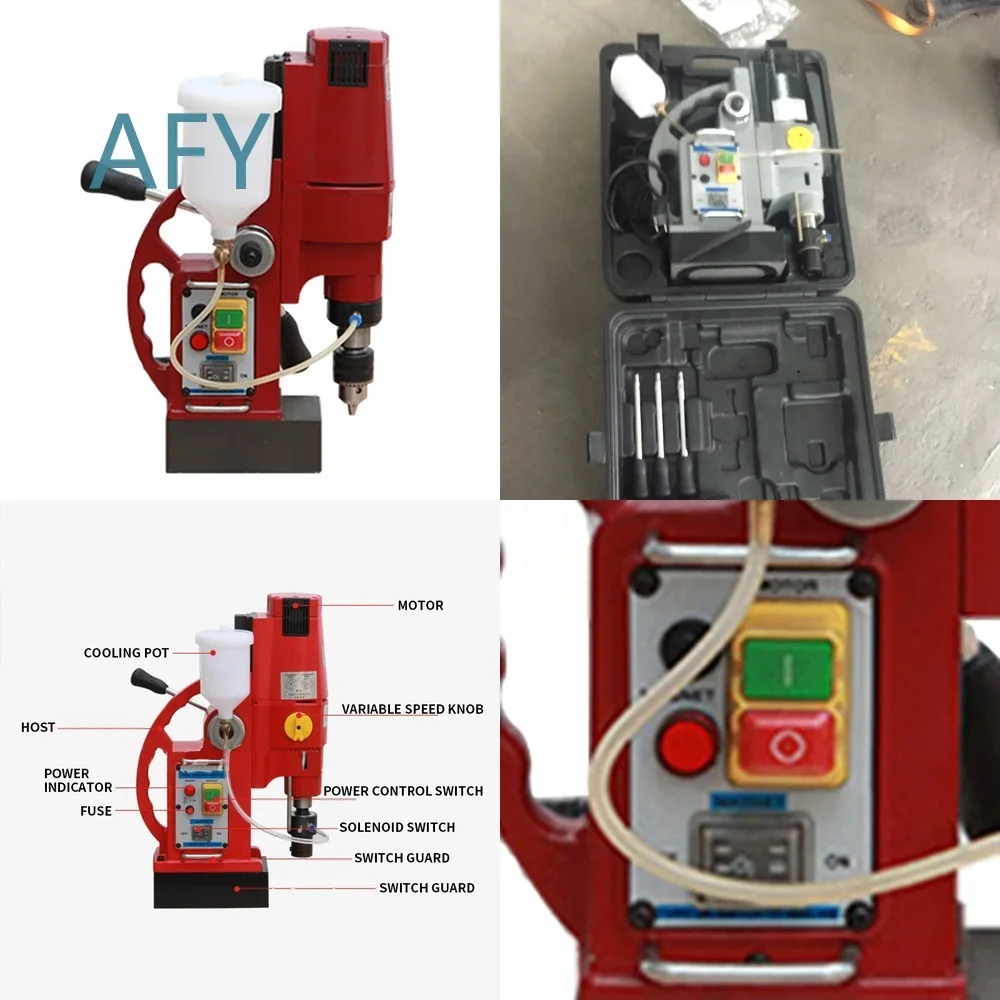Multifunctional Magnetic Drill for MCD50 1800W Portable Core Drill with 15000N Iron Suction Bench Drill for Metalworking