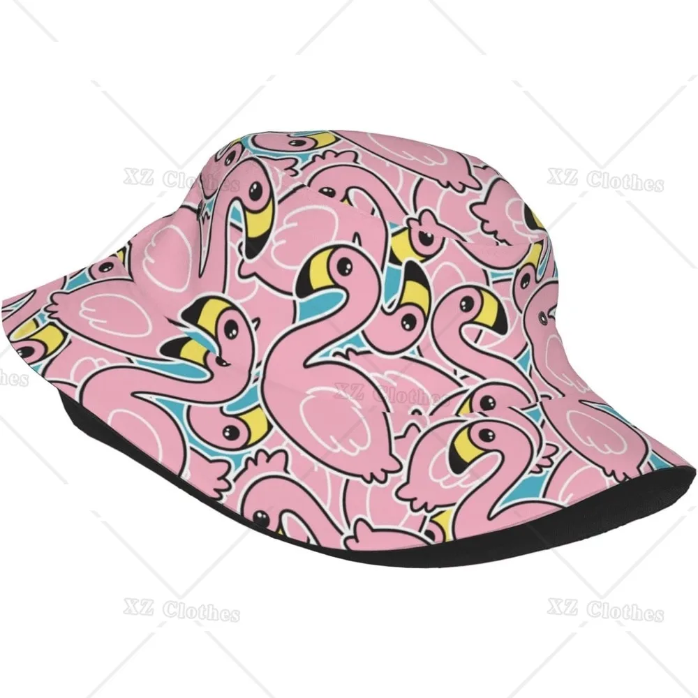 Pink Flamingo Bucket Hat for Women Men Teens Beach Outdoor Fashion Packable Sun Cap Fishing Caps for Fisherman