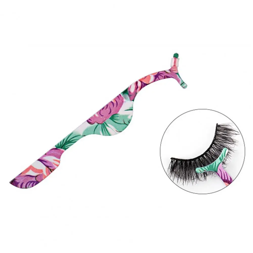 False Eyelashes Clip  Universal 3D Digital Print Reusable  Stainless Steel Fake Eye Lash Auxiliary Clamp Makeup Accessories