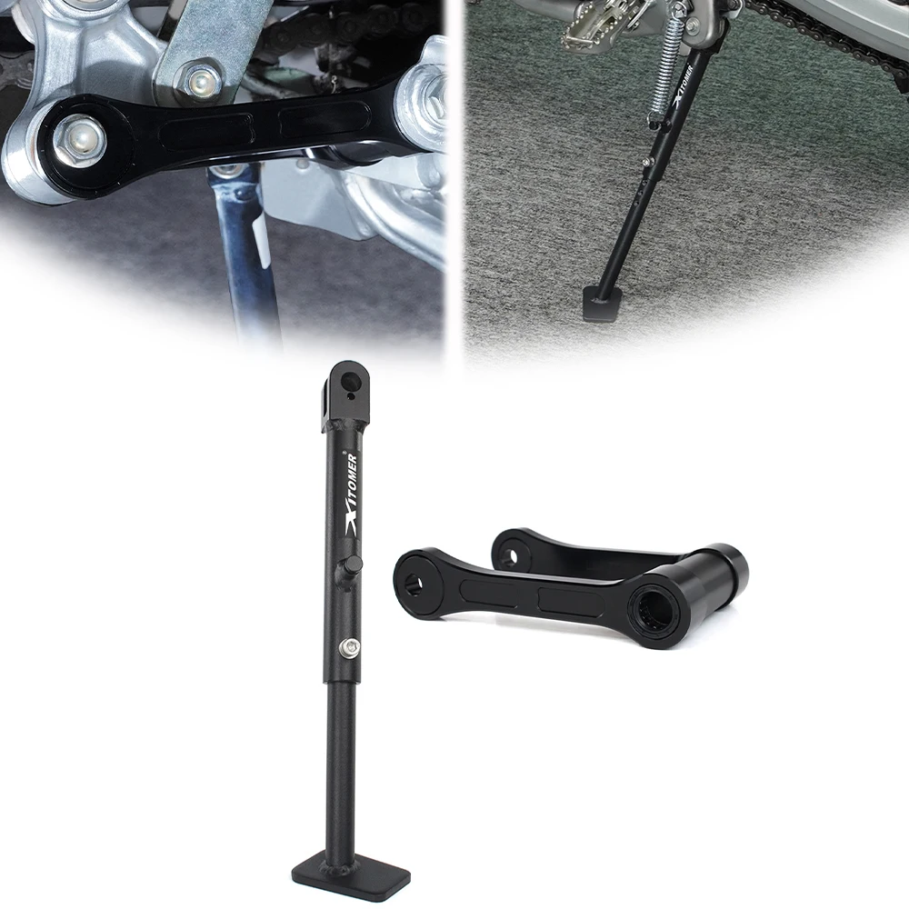 

Motorcycle Adjustable Kickstand Side Stand For Honda CRF250L/ Rally 2012-2020 CRF300L/ Rally 2021-2024 Rear Lowering Links kit